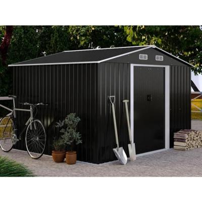 Abri de jardin m&eacute;tal en acier galvanis&eacute; gris 8 m&sup2; - MANSO