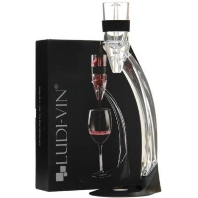 A&eacute;rateur de vin Ludi vin + socle - noir, transparent