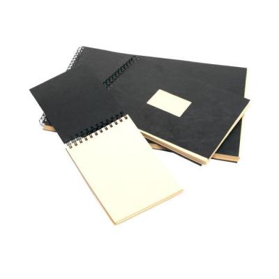 Carnet De Voyage Noir &Agrave; Spirale Papier Aquarelle 300 G Sur M&sup2; Grain Torchon