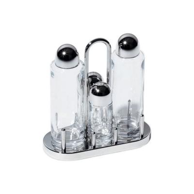 Alessi 5070 service huile, vinaigre, sel et poivre en acier brillant et cristal