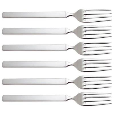 Dry Fourchette de table en acier brillant avec manche mat Set de 6 pi&egrave;ces