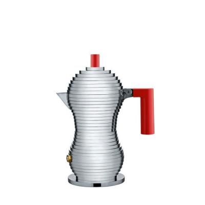 Alessi - Pulcina Cafeti&egrave;re espresso, 7 cl, argent / rouge