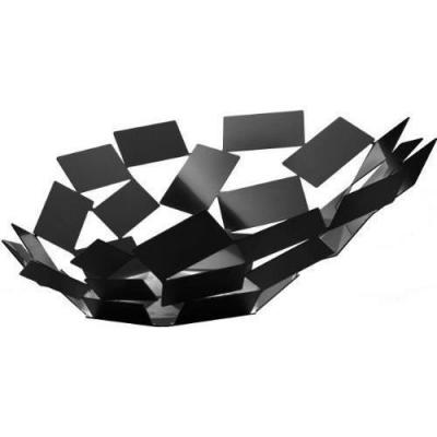 Alessi MT03 B Centre de Table, Acier, Noir Laqu&eacute;