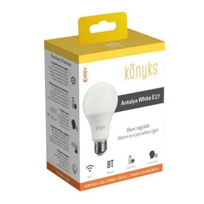 Ampoule LED E27 Wi-Fi+BT, 9W, Blanc r&eacute;glable Antalya White E27