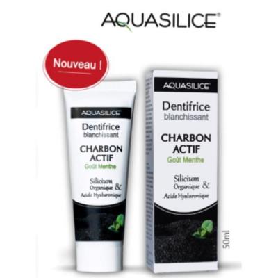 Aquasilice Dentifrice Blanchissant Bio Charbon Actif Menthe Vegan 50ml