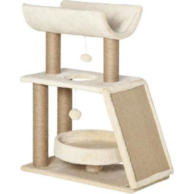 PawHut - Arbre &agrave; chat - Panneaux de particules classe E1 - 60x30x76cm - Brun