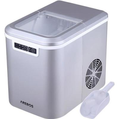 AREBOS Machine &agrave; Gla&ccedil;ons 2,2L Icemaker Machine &agrave; Glace 12KG en 24h Argent&eacute;