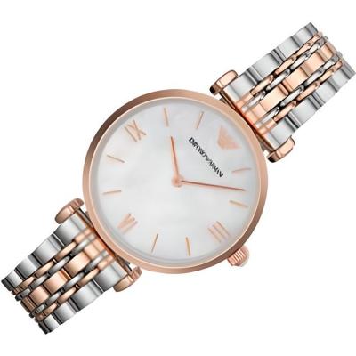 Emporio Armani Montre femme bicolore Gianni T-Bar AR1683 rose or