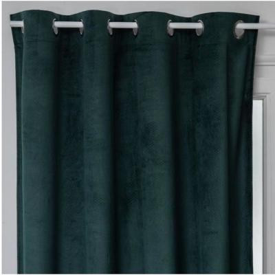 Rideau Occultant en Velours Vert c&egrave;dre motif en relief 140 x 260 cm