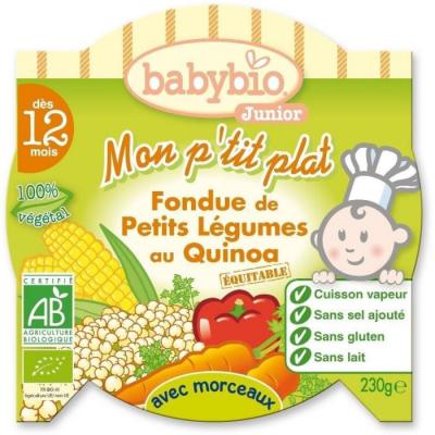 Babybio Assiette Fondue Carotte Ma&iuml;s Quinoa 230 G - Lot De 5