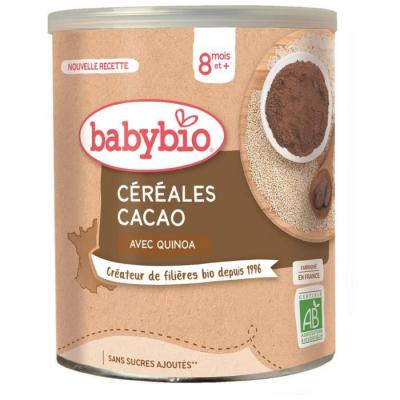 C&eacute;r&eacute;ales Cacao avec Quinoa (boite de 220g) - d&egrave;s 8 mois - Babybio 
