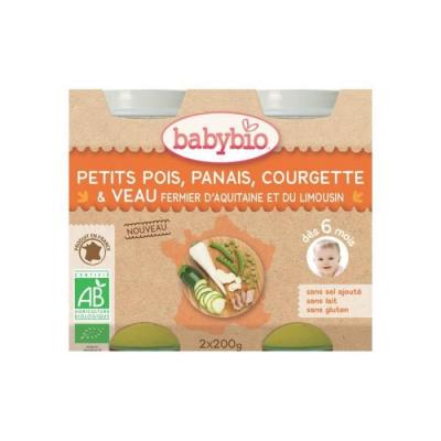 BABYBIO Petits pots l&eacute;gumes et veau 6M 2x200G Bio -