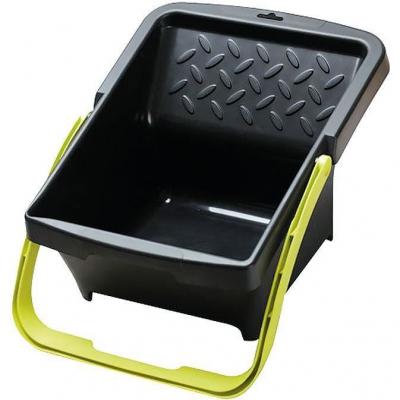 Bac &agrave; peinture antiglisse plat pour rouleau 180 mm - noir et vert