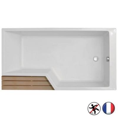 Bain douche antid&eacute;rapante neo compacte blanc mat , 160 x 70/90 version droite