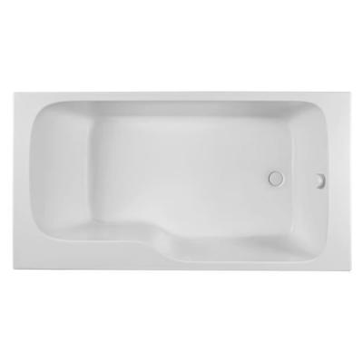 Bain douche malice, acrylique renforc&eacute; blanc brillant, 160 x 85 version droite
