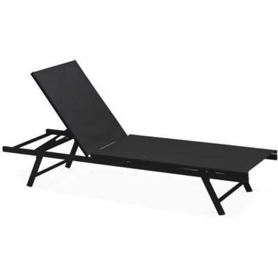 Bain de soleil pliant - 195 x 60 x 90 cm - Acier - Oviala - Gris