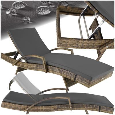 Bain de soleil OCEANE 5 positions cadre en aluminium - marron naturel