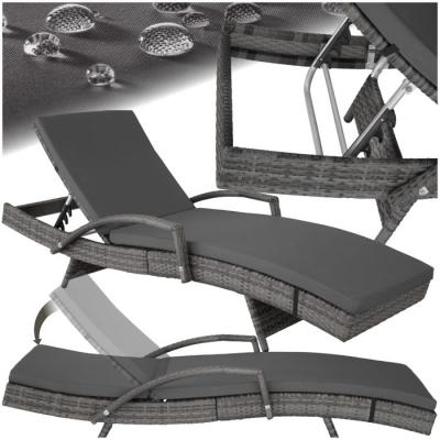 Tectake Bain de soleil OCEANE 5 positions cadre en aluminium - gris