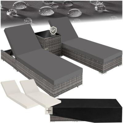 Bain De Soleil Duo 5 Positions Avec 2 Sets De Housses + Housse De Protection - Gris