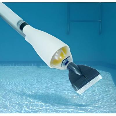 Balai aspirateur piscine avec manche t&eacute;lescopique Linxor Bleu