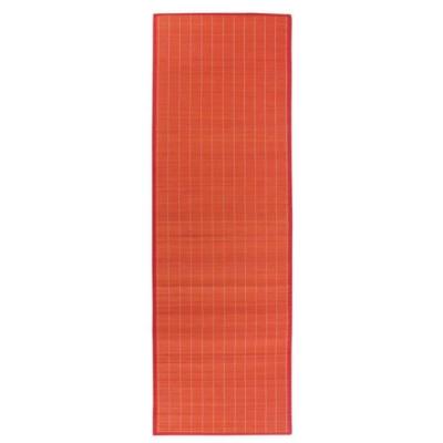 Thedecofactory - bali chic - Tapis en bambou rouge 200x65 - Rouge