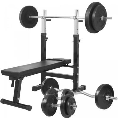 Banc de musculation GS006 + Set d'halt&egrave;res 97,5 KG 