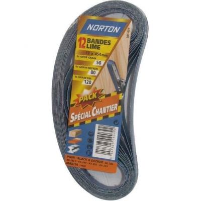 Bande pour lime &eacute;lectrique - grain assorti - 13x454 mm - lot de 12