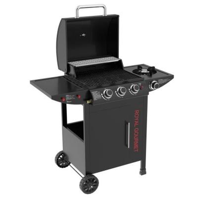 Barbecue Gaz &agrave; 3+1 Br&ucirc;leurs - Gril &agrave; Gaz sur Chariot - Puissance 11,5 kW