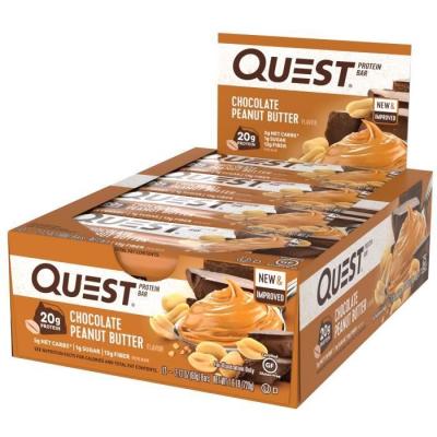 Barres proteinees  12x60g Beurre de cacahu&egrave;te au chocola Quest Nutrition Proteine 