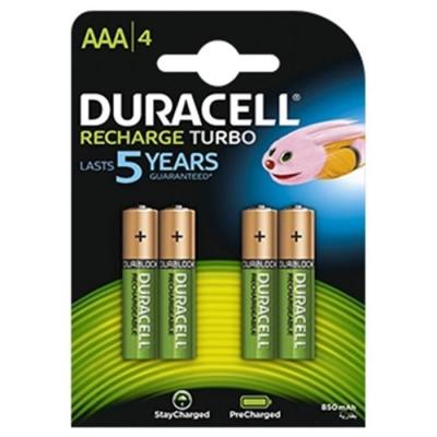 Duracell Piles Rechargeables AAA 900 mAh, lot de 4 piles