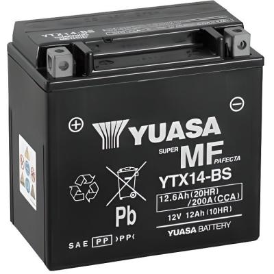 Batterie YUASA YTX14-BS sans entretien livr&eacute;e avec pack acide