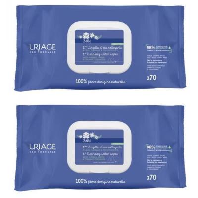 Uriage B&eacute;b&eacute; 1&egrave;res Lingettes Nettoyantes 2x70 Lingettes