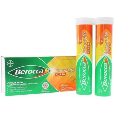 Berocca Immunit&eacute; Flash Go&ucirc;t Orange 30 Comprim&eacute;s Effervescents