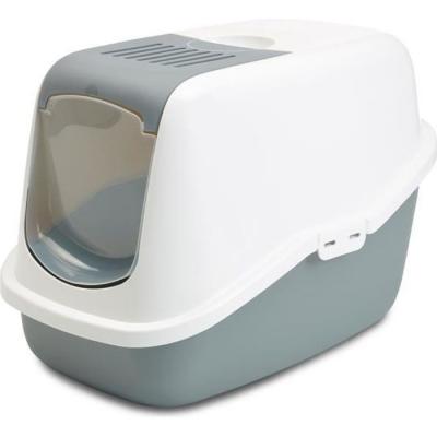 Savic Nestor Maison de toilette pour chat - gris clair/blanc