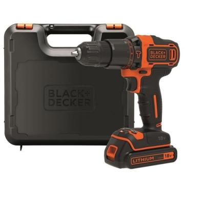 Black & Decker BDCHD18K Perceuse-visseuse sans fil &agrave; percussion en coffret avec batterie 1,5 Ah