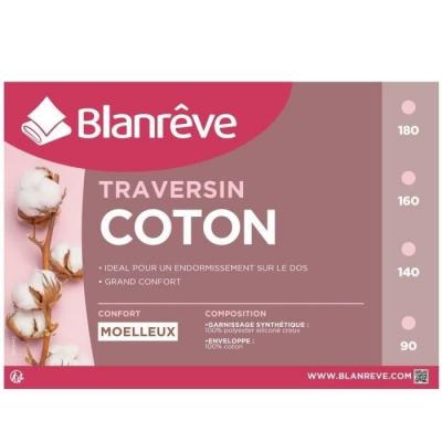 Blanreve traversin en coton - 160 cm - blanc BLA3245841492752