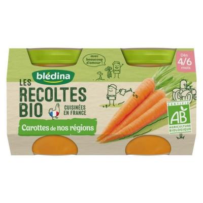 Petits pots carottes de Bretagne, d&egrave;s 4/6 mois, bio