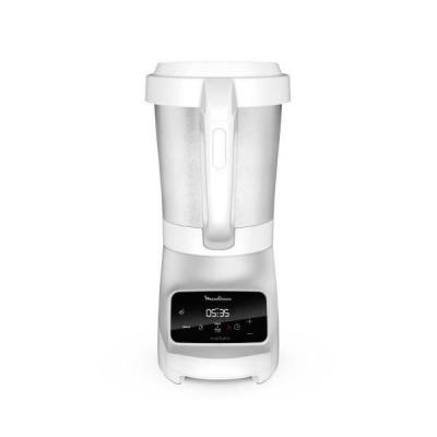 Moulinex - Blender chauffant Soup et Plus avec panier vapeur 1100 w Argent et Blanc