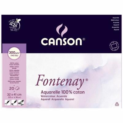 Clairefontaine Etival bloc coll&eacute; 4 c&ocirc;t&eacute;s 25F 30x40cm 300g grain fin