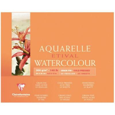 Bloc Etival Grain Fin 24x30cm 25 feuilles 300g Encoll&eacute; 4 C&ocirc;t&eacute;s