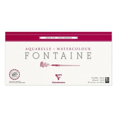 Bloc Aquarelle Fontaine Grain Fin - 20x40cm - 300g - Clairefontaine