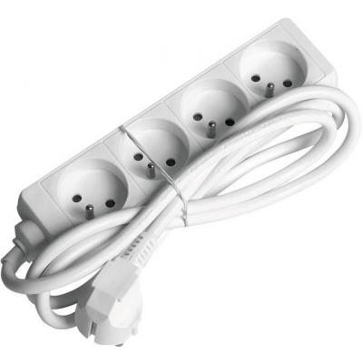 Bloc multiprises - 4 prises - cordon 1.5 m - blanc