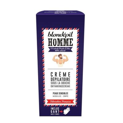 Cr&egrave;me &Eacute;pilatoire Homme Sous La Douche, Peaux Sensibles Blondepil Homme - Le Tube De 200ml
