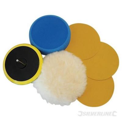 Accessoires de pon&ccedil;age-polissage sur perceuse, 6 pcs, 125 mm, 125 Mm