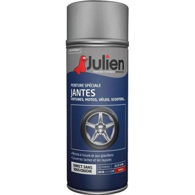 Peinture a&eacute;rosol Sp&eacute;cial Jantes - Brillant Gris - 400 ml Julien Gris