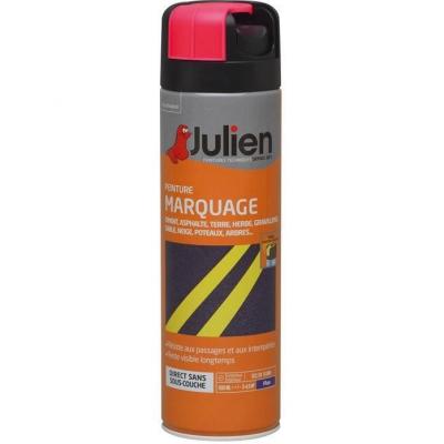 Peinture a&eacute;rosol de marquage multi supports Julien fluo rouge 500ml