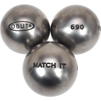 Boules De P&eacute;tanque Obut Match It Inox 74mm M&eacute;ta Argent M&eacute;talis&eacute; 57229