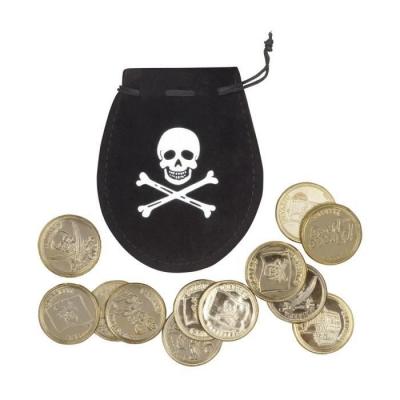 Boland sac pirate avec pi&egrave;ces 4 cm polyester noir/or 13 pi&egrave;ces