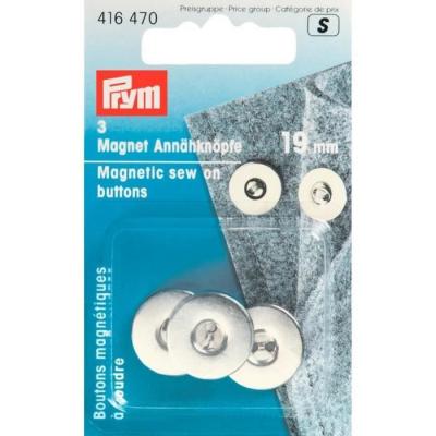 Pym - Prym Magnetic Sew-on Silver (19 mm) Boutons - 1 unit&eacute;