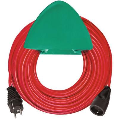 Brennenstuhl 1167511 Rallonge &eacute;lectrique 15 m H05VV-F 3G1,5 avec support mural Rouge